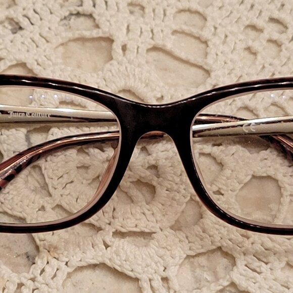 JUICY COUTURE EYEGLASSES JU 130 PINK LEOPARD FRAMES METAL VINTAGE Y2K WITH CASE - Picture 10 of 16